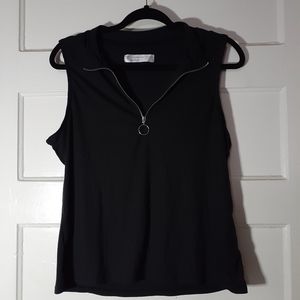 quarter zip mock neck tank